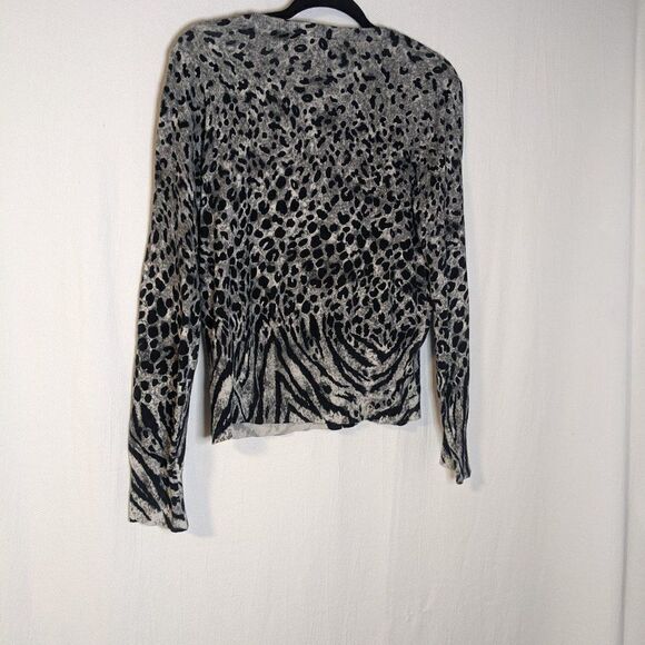 ANNE Klein Leopard Print Cardigan Sweater - Picture 4 of 4